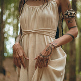 Off - White Organic Cotton Bohemian Dress • Simple Wedding Dress - AYA SW IDR