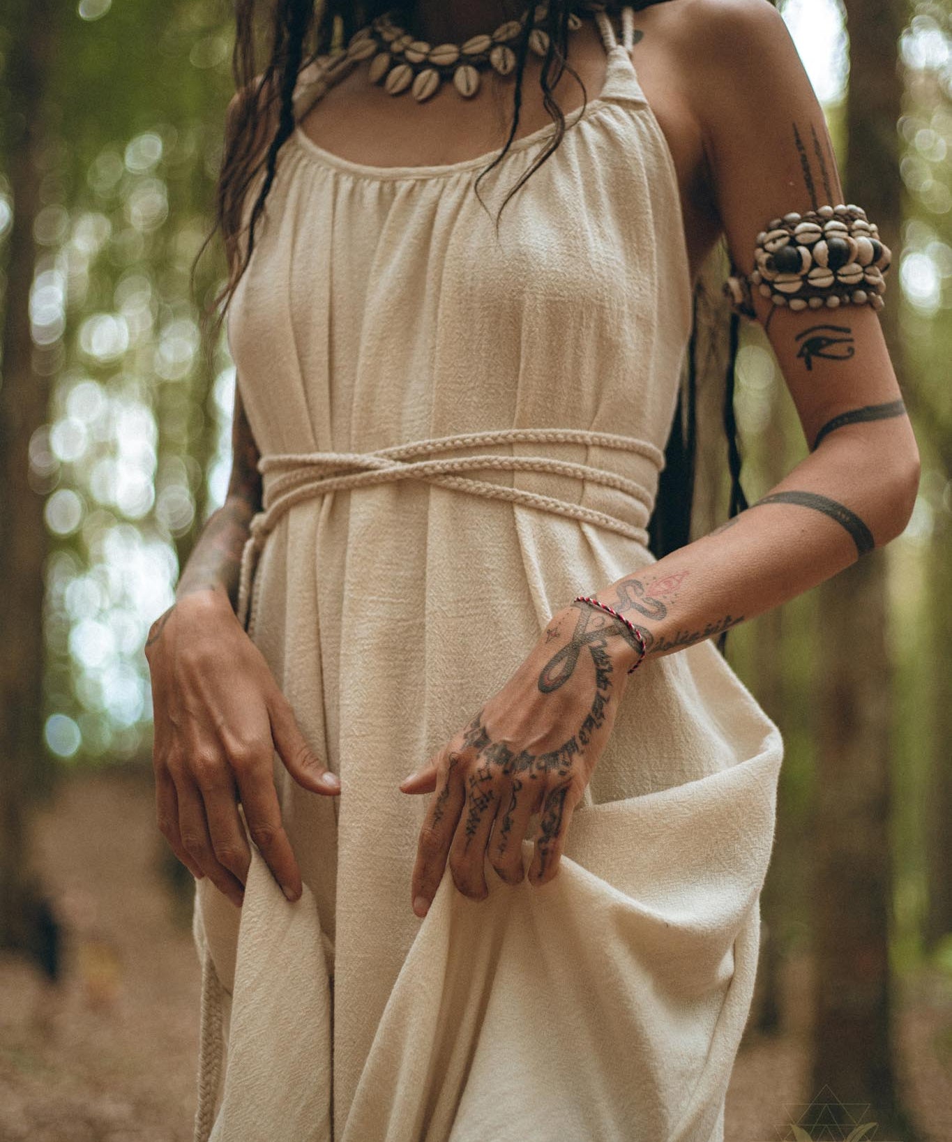 Off - White Organic Cotton Bohemian Dress • Simple Wedding Dress - AYA SW IDR