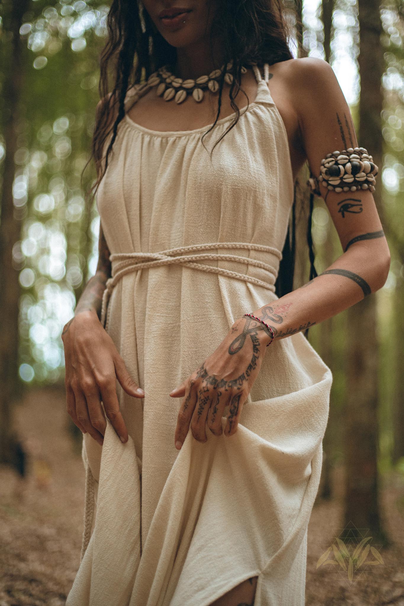 Off - White Organic Cotton Bohemian Dress • Simple Wedding Dress - AYA SW IDR
