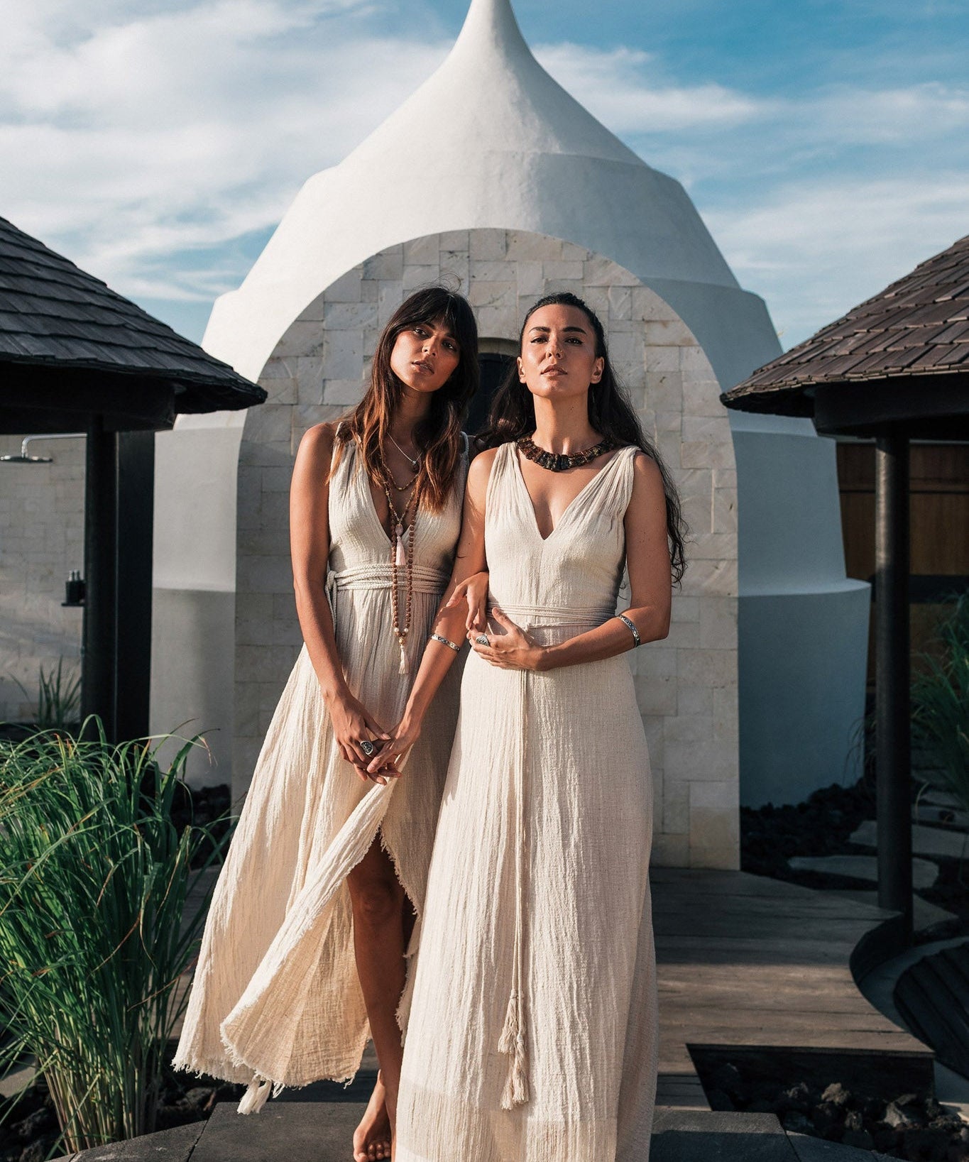 Off - White Organic Hand Loomed Boho Simple Wedding Dress - AYA SW IDR