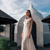 Off - White Organic Hand Loomed Boho Simple Wedding Dress - AYA SW IDR
