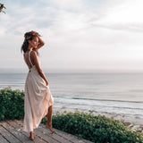 Off - White Organic Hand Loomed Boho Simple Wedding Dress - AYA SW IDR