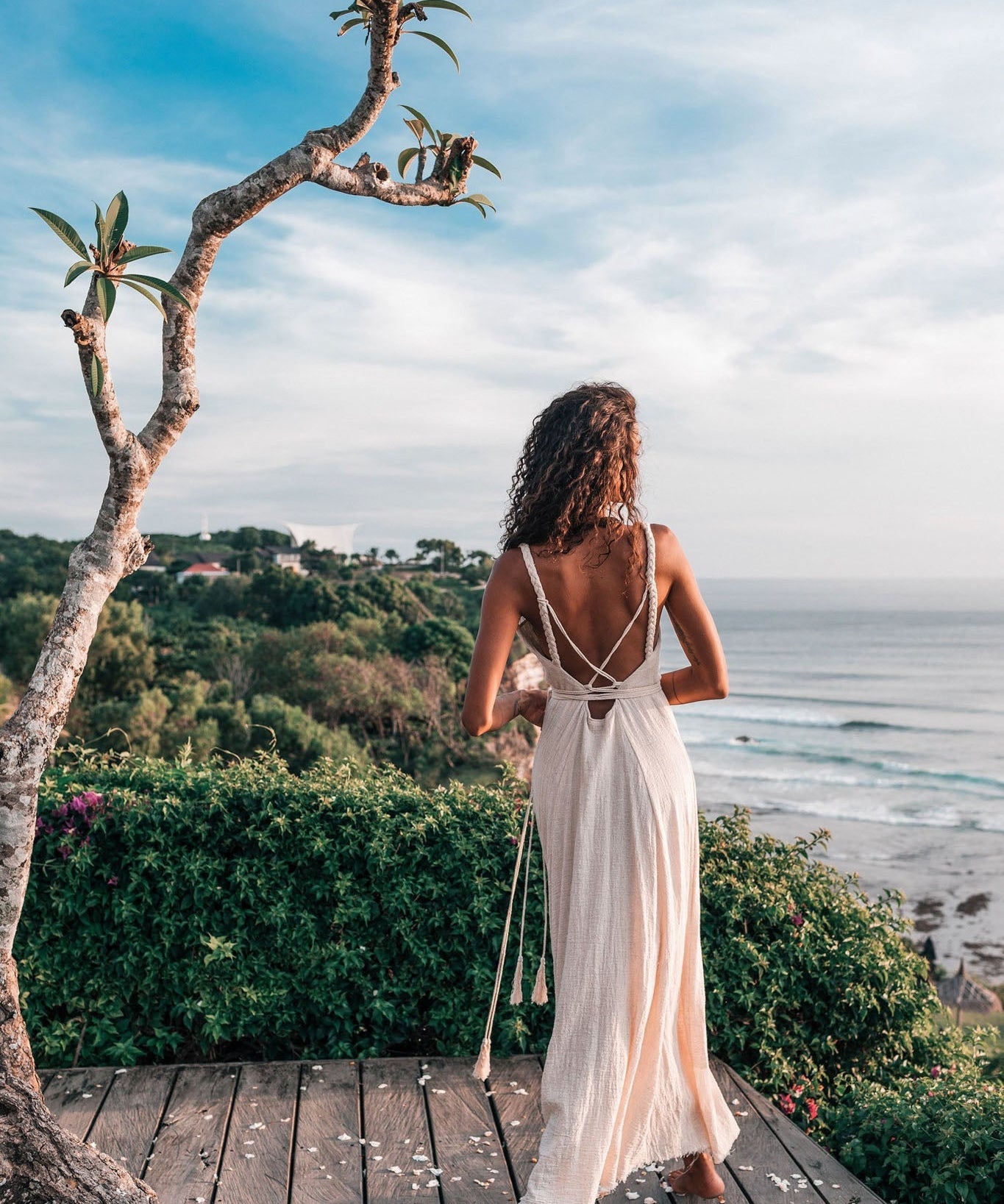 Off - White Organic Hand Loomed Boho Simple Wedding Dress - AYA SW IDR