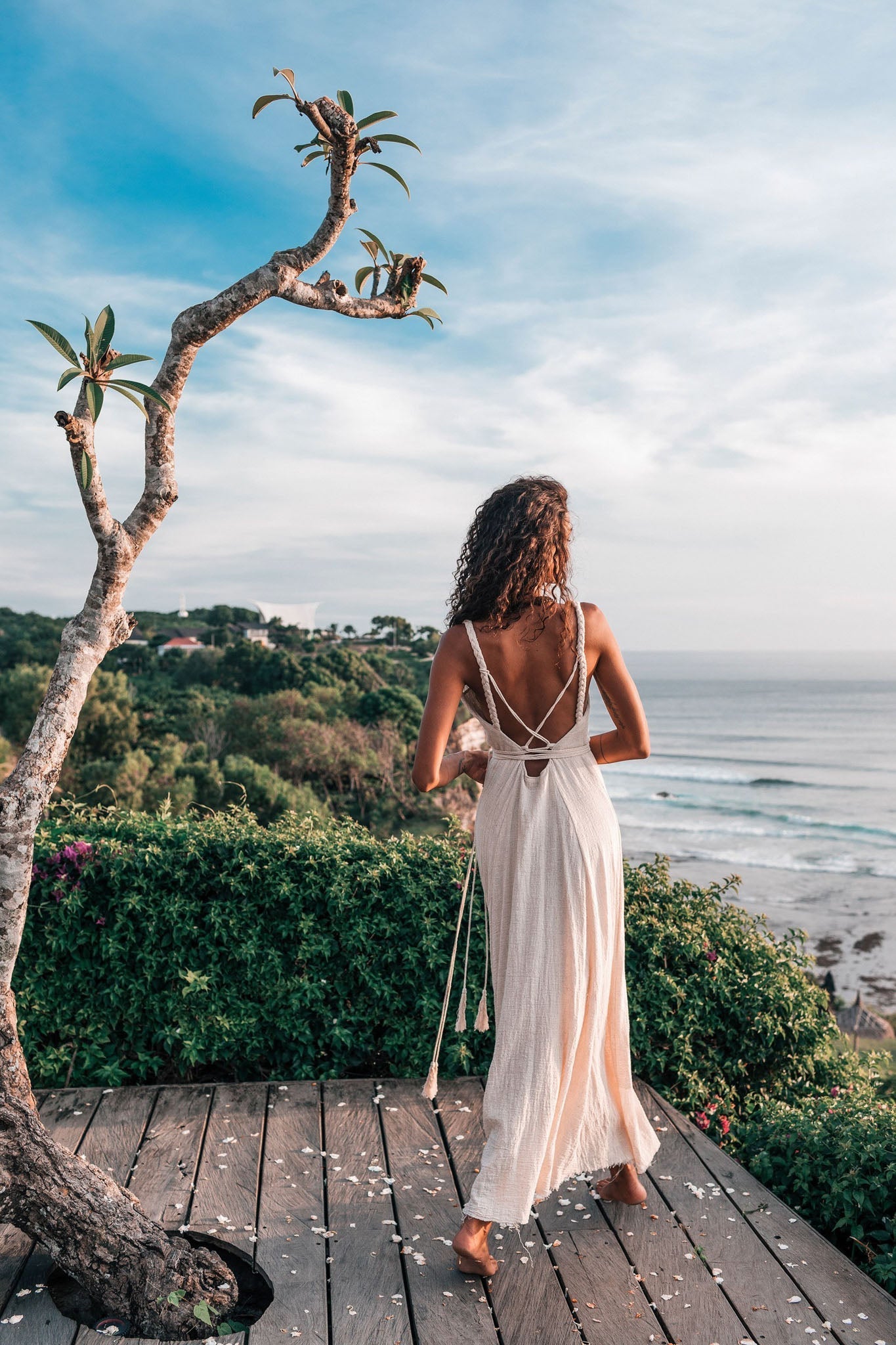 Off - White Organic Hand Loomed Boho Simple Wedding Dress - AYA SW IDR