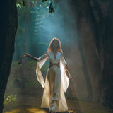 Off - White Organic Wedding Boho Dress for Women • Goddess Dress - AYA SW IDR