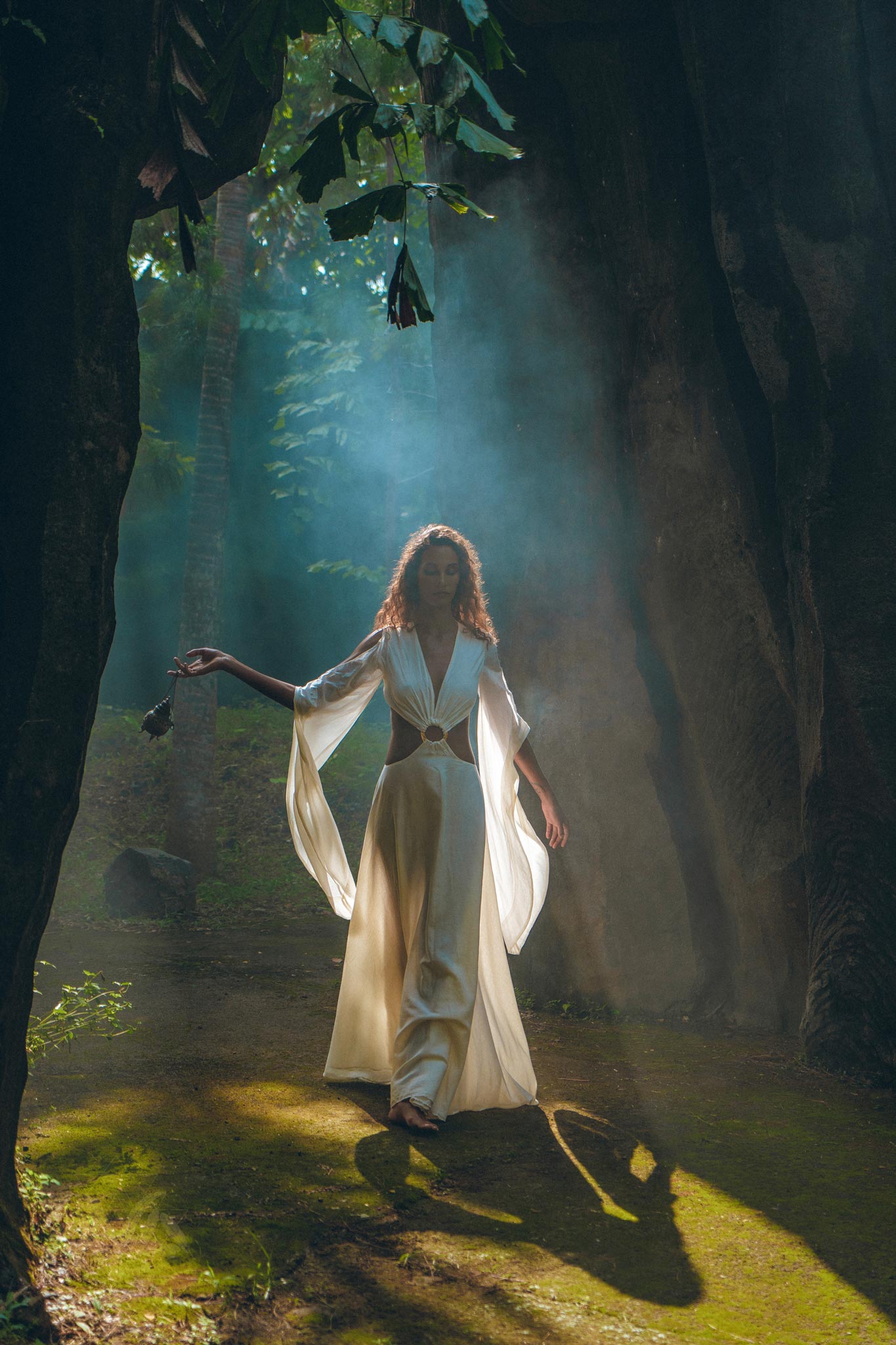 Off - White Organic Wedding Boho Dress for Women • Goddess Dress - AYA SW IDR