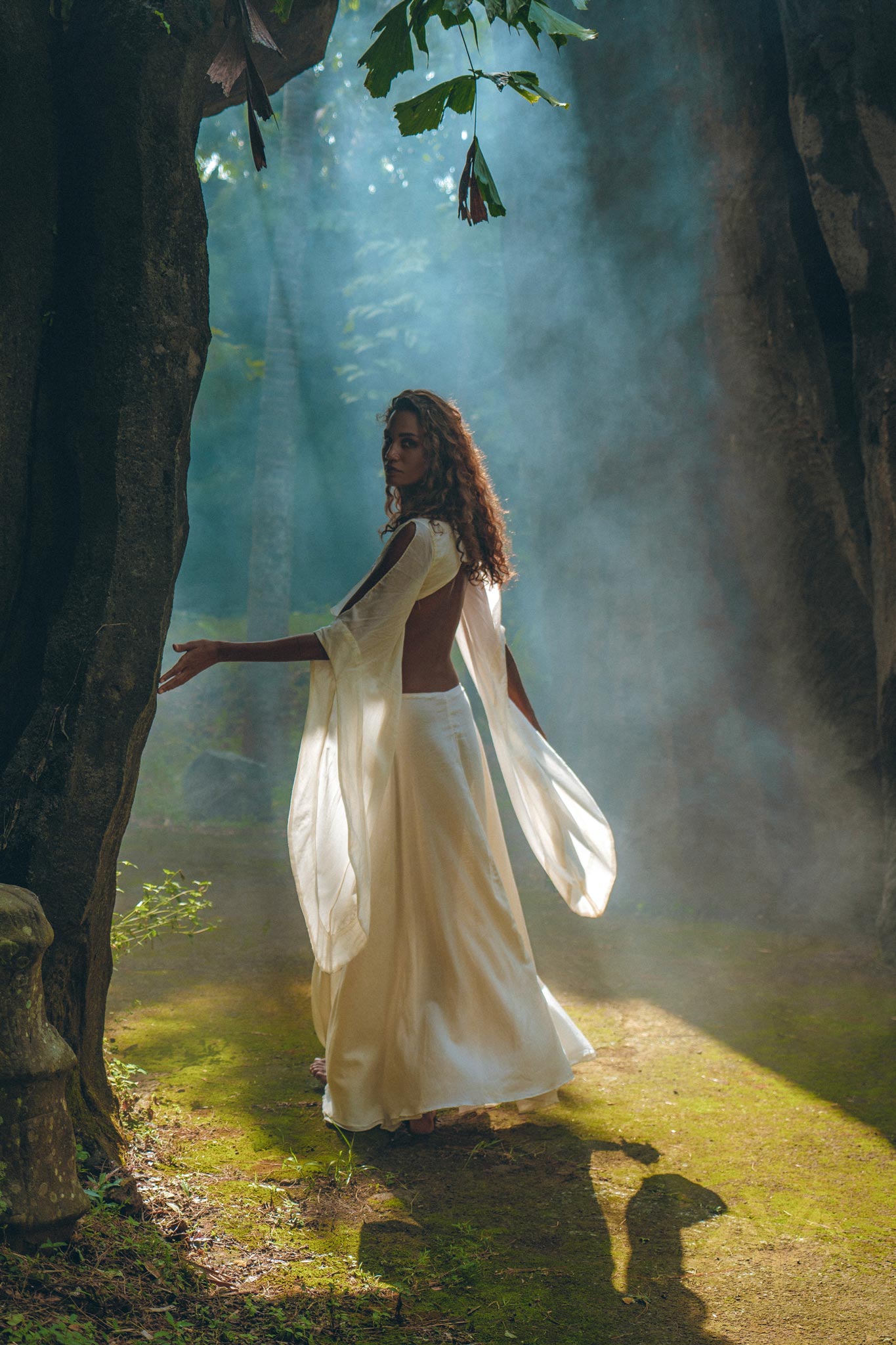 Off - White Organic Wedding Boho Dress for Women • Goddess Dress - AYA SW IDR