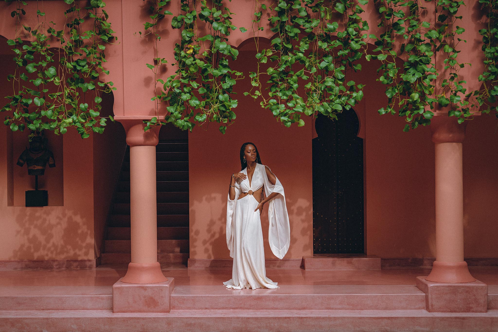 Off - White Organic Wedding Boho Dress for Women • Goddess Dress - AYA SW IDR