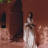Off - White Organic Wedding Boho Dress for Women • Goddess Dress - AYA SW IDR