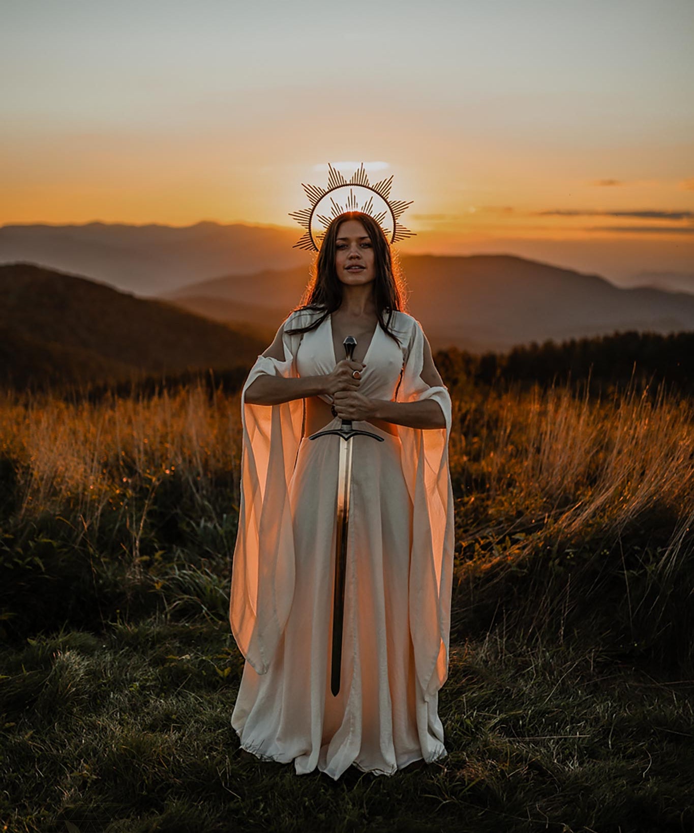 Off - White Organic Wedding Boho Dress for Women • Goddess Dress - AYA SW IDR