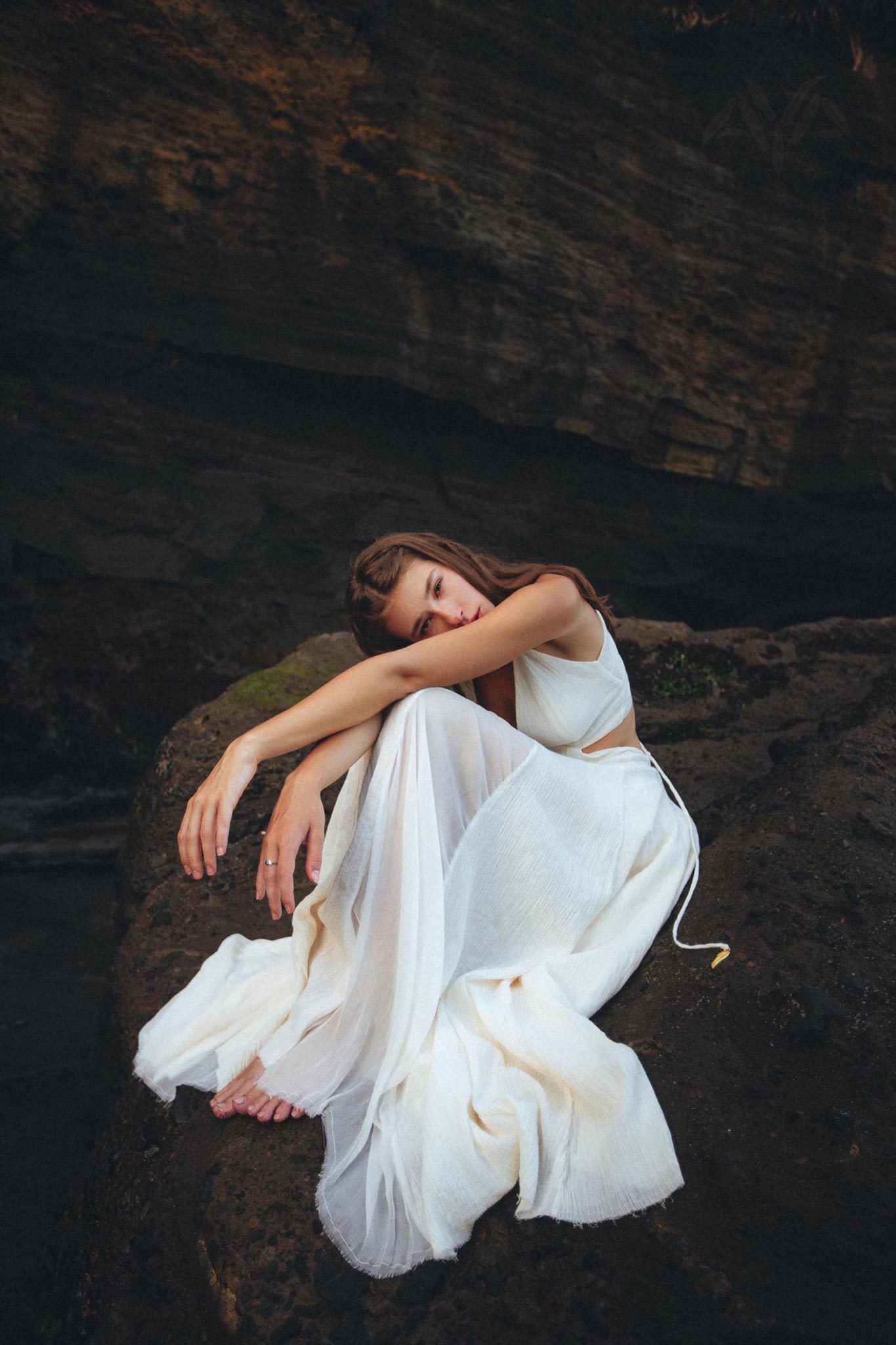 Off White Oshun Dress • Boho A - line Wedding Dress • Light Cotton and Silk Formal Bridal Dress - AYA SW IDR