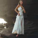Off White Oshun Dress • Boho A - line Wedding Dress • Light Cotton and Silk Formal Bridal Dress - AYA SW IDR