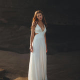 Off White Oshun Dress • Boho A - line Wedding Dress • Light Cotton and Silk Formal Bridal Dress - AYA SW IDR