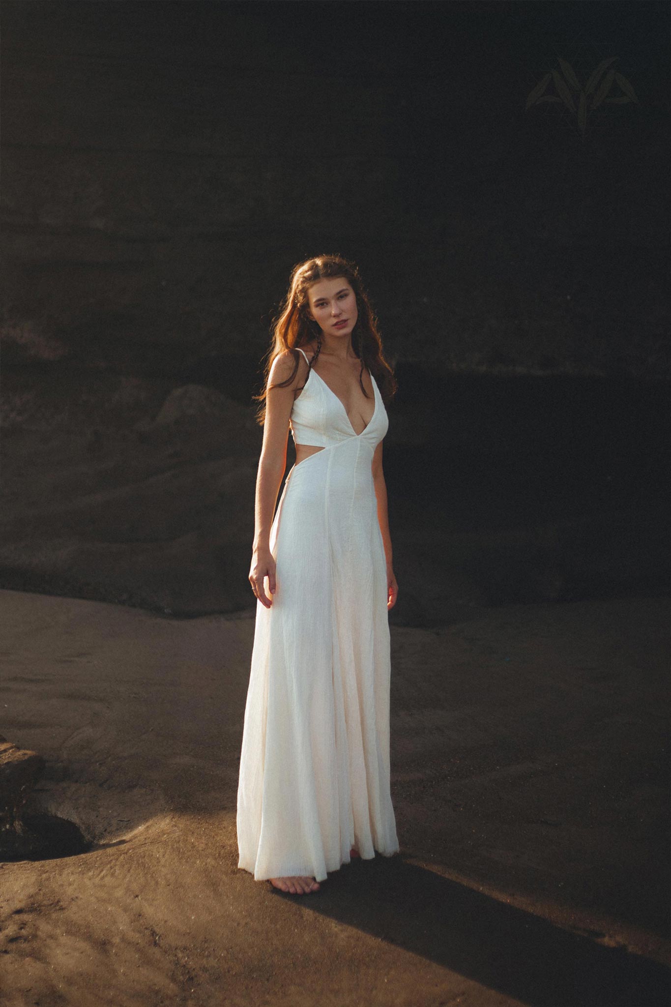 Off White Oshun Dress • Boho A - line Wedding Dress • Light Cotton and Silk Formal Bridal Dress - AYA SW IDR