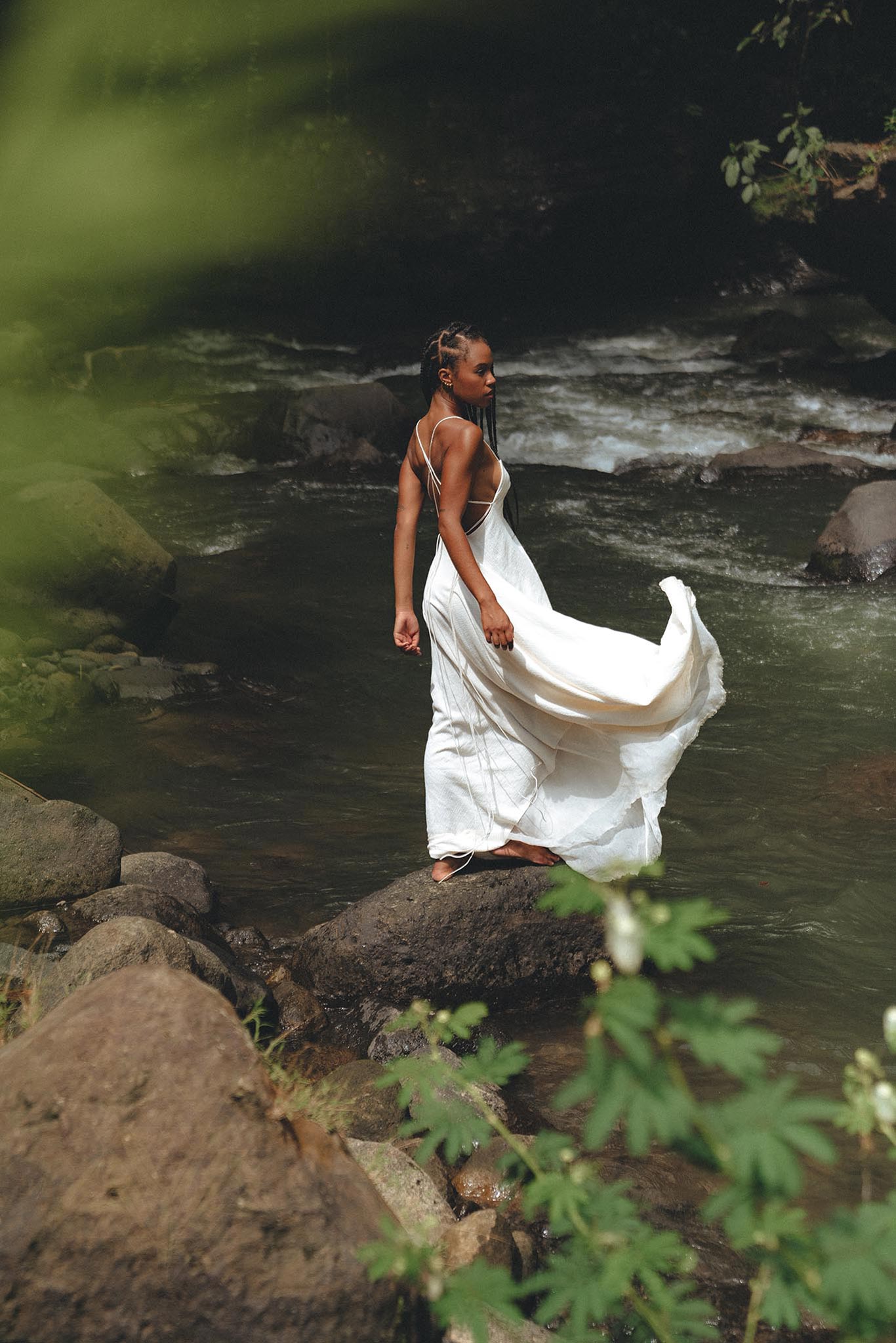 Off White Padma Dress • Linen Cotton Wedding Dress • Boho Beach Dress - AYA SW IDR