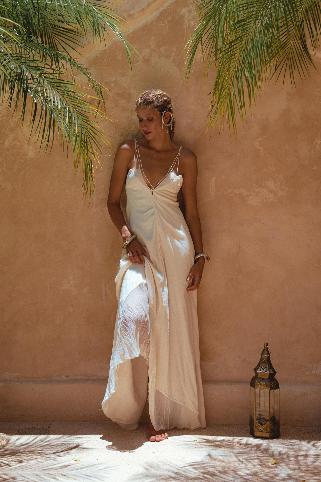 Off White Padma Dress • Linen Cotton Wedding Dress • Boho Beach Dress - AYA SW IDR