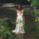 Off White Padma Dress • Linen Cotton Wedding Dress • Boho Beach Dress - AYA SW IDR