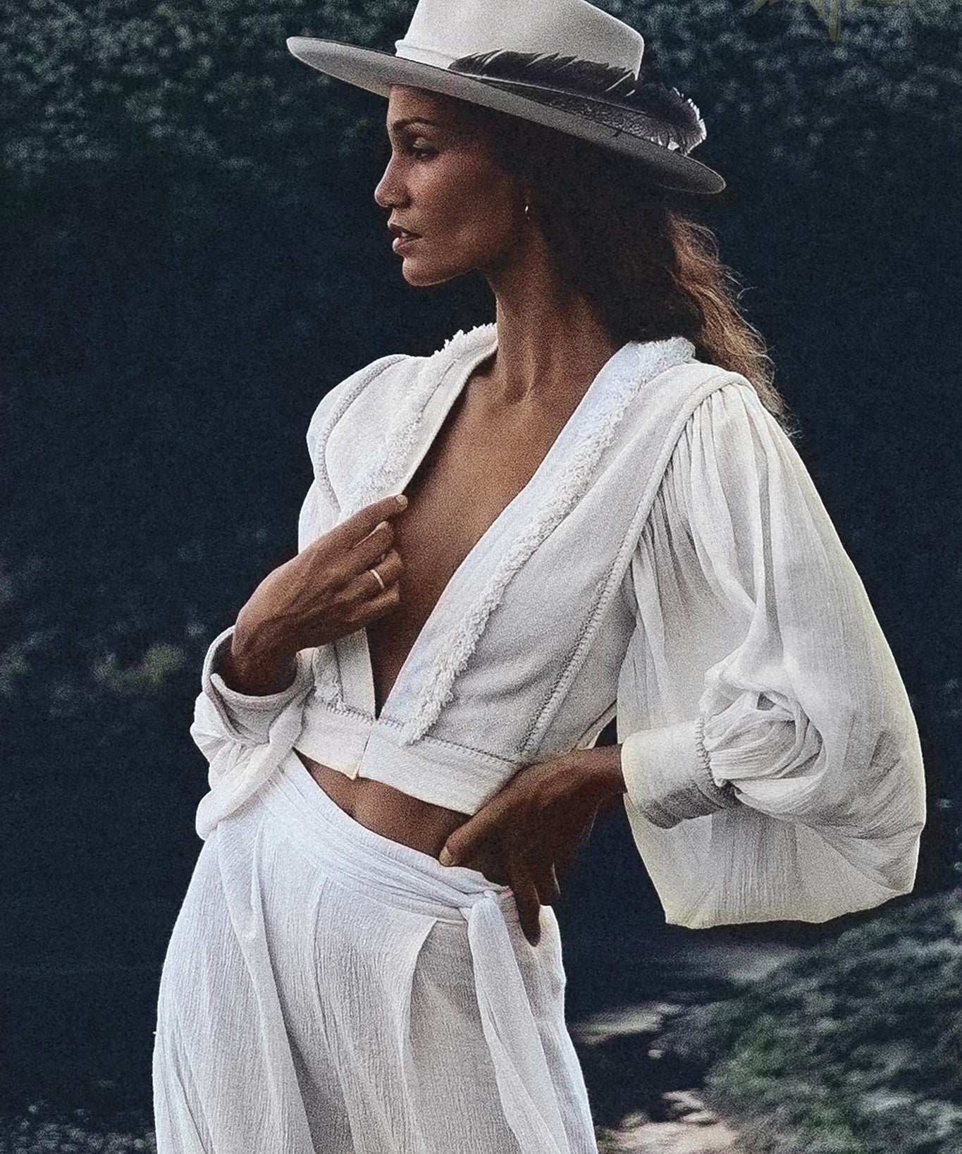 Off - White Puff Sleeves Top • Hand Embroidered top • Organic Boho Top Women - AYA SW IDR