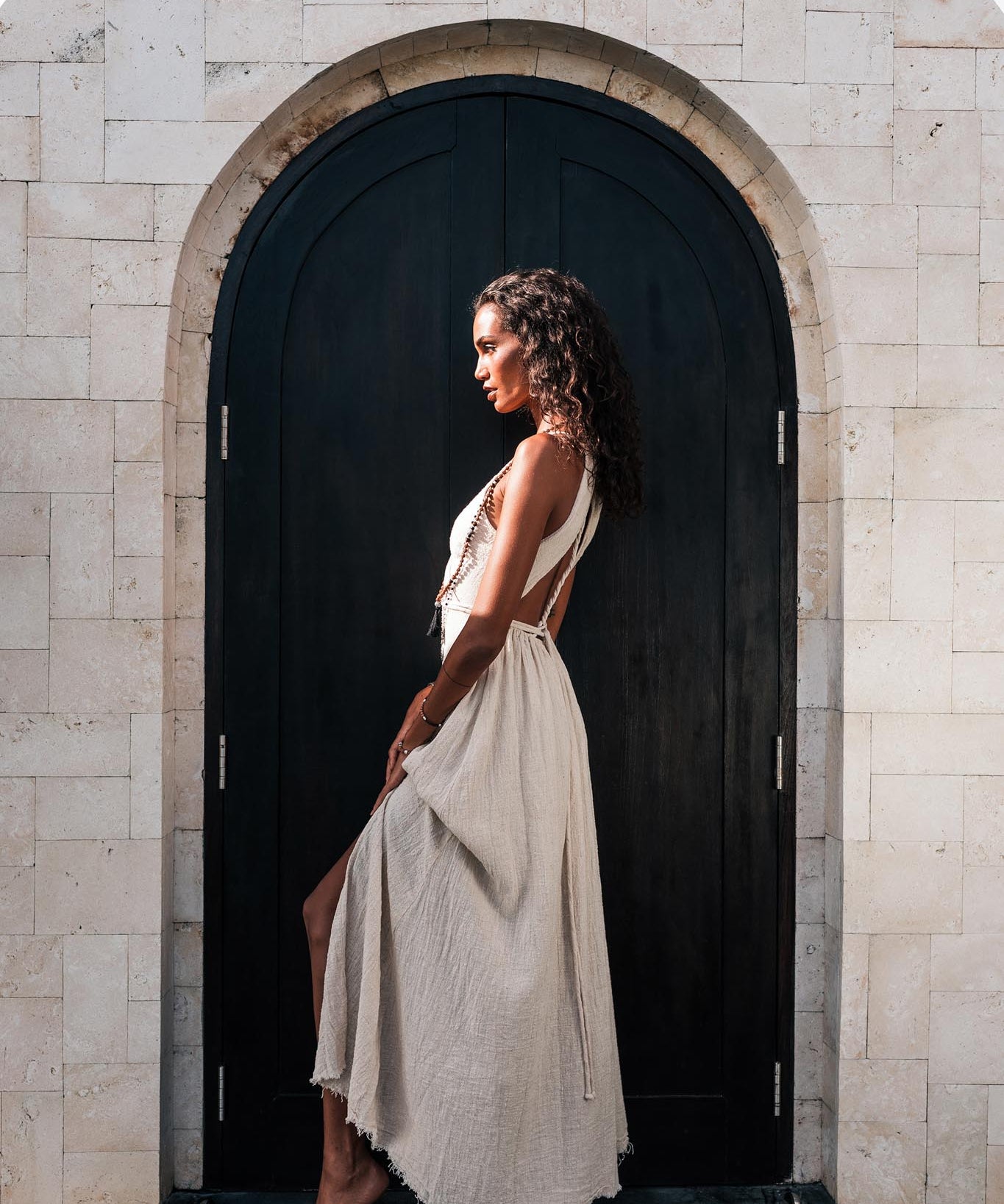 Off - White Simple Boho Wedding Dress - AYA SW IDR