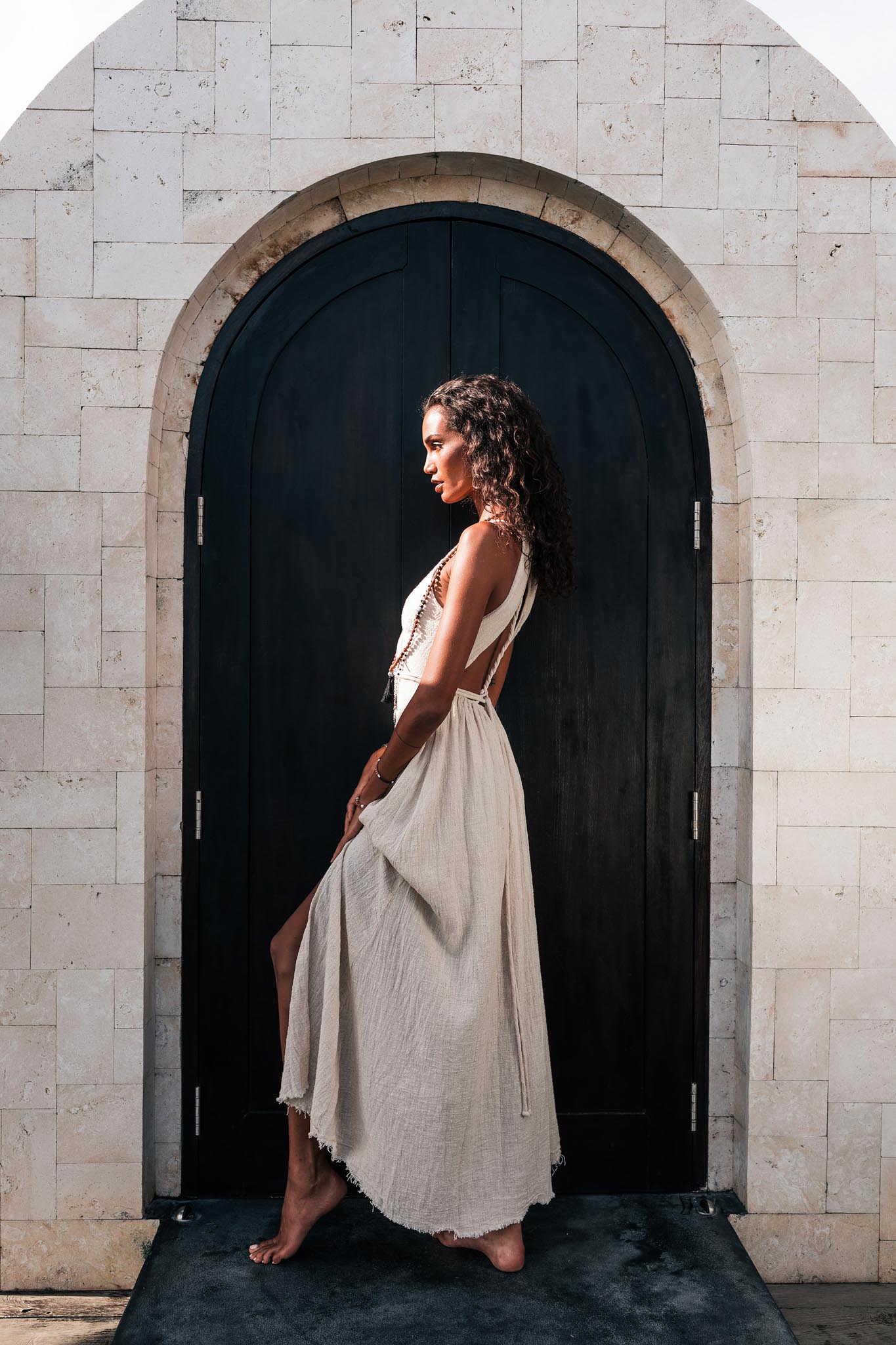 Off - White Simple Boho Wedding Dress - AYA SW IDR