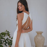 Off - White Simple Boho Wedding Dress - AYA SW IDR