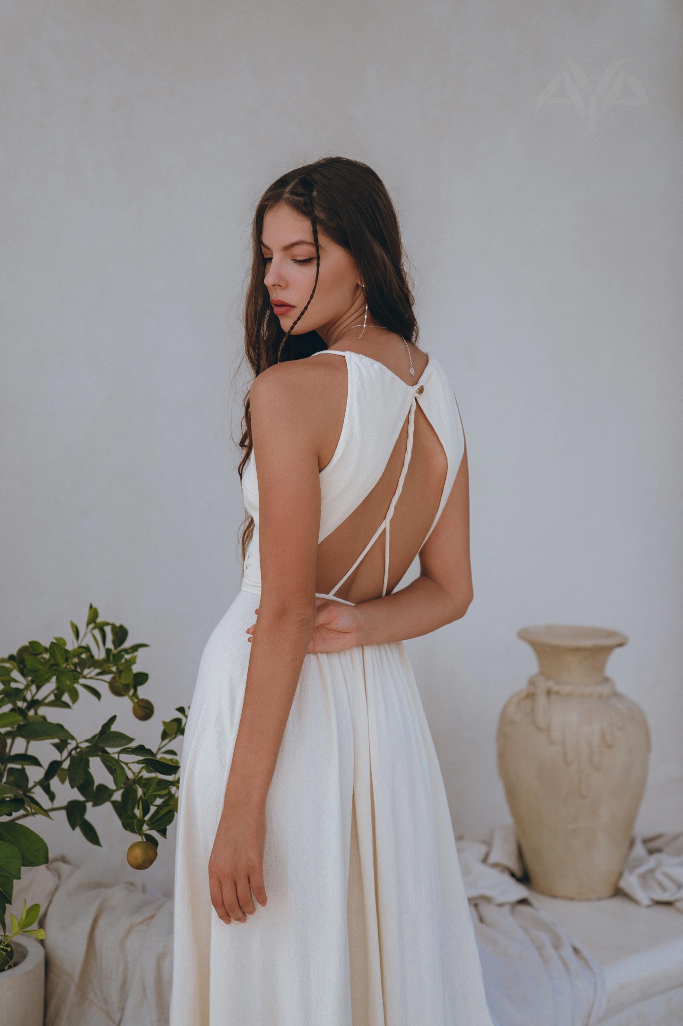 Off - White Simple Boho Wedding Dress - AYA SW IDR