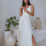 Off - White Simple Boho Wedding Dress - AYA SW IDR