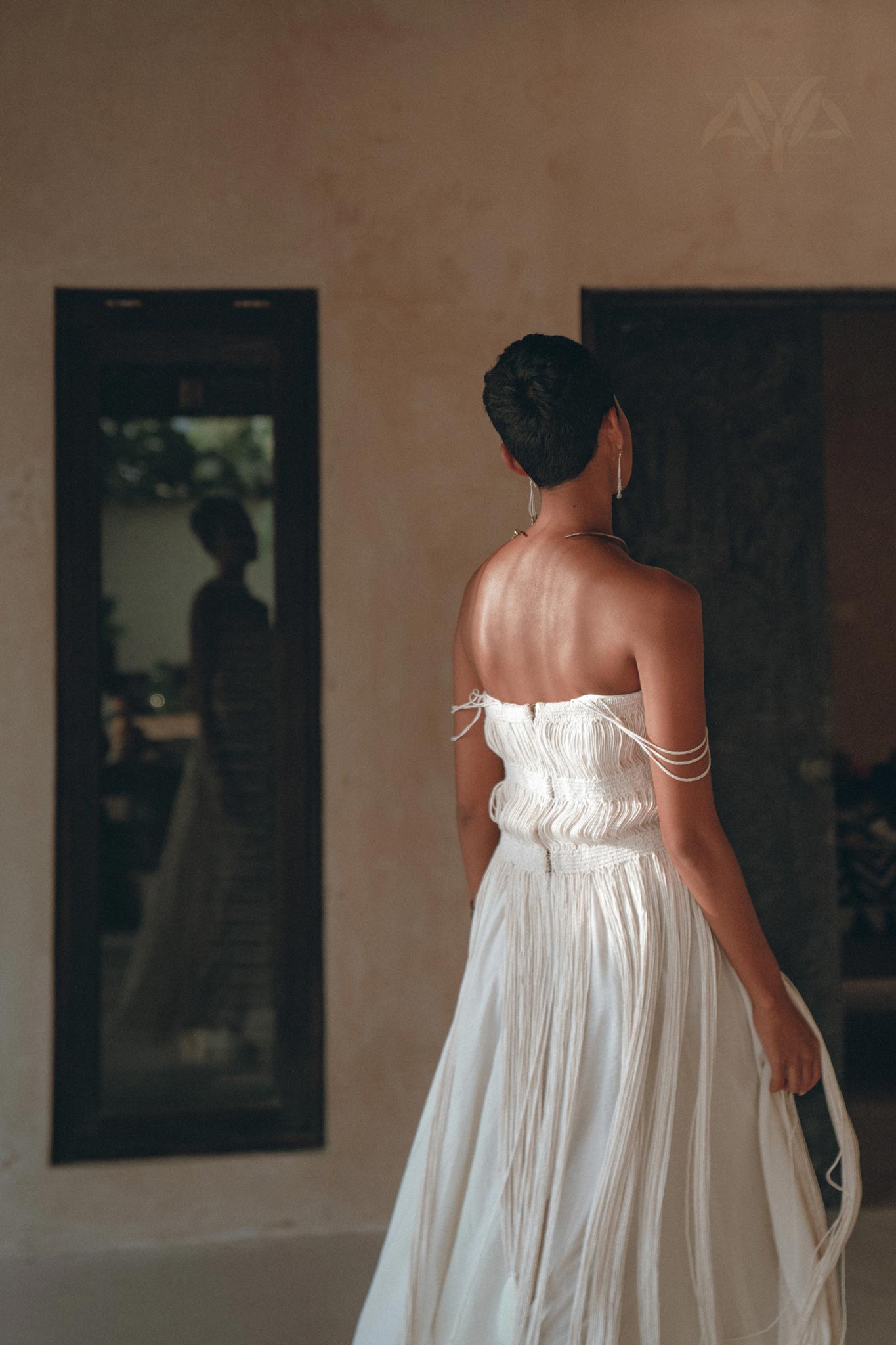 Off - White Tribal Goddess Slip Over • Ethnic Handwoven Macrame Layer Up Sheer Net - AYA SW IDR
