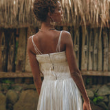 Off - White Tribal Goddess Slip Over • Ethnic Handwoven Macrame Layer Up Sheer Net - AYA SW IDR