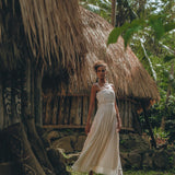 Off - White Tribal Goddess Slip Over • Ethnic Handwoven Macrame Layer Up Sheer Net - AYA SW IDR