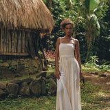 Off - White Tribal Goddess Slip Over • Ethnic Handwoven Macrame Layer Up Sheer Net - AYA SW IDR
