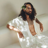 Off - White Tribal Kimono Robe for Men - AYA SW IDR
