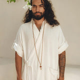 Off - White Tribal Kimono Robe for Men - AYA SW IDR