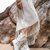 Off - White Wrap Maxi Skirt • Hand Knit High Low Cotton Skirt - AYA SW IDR