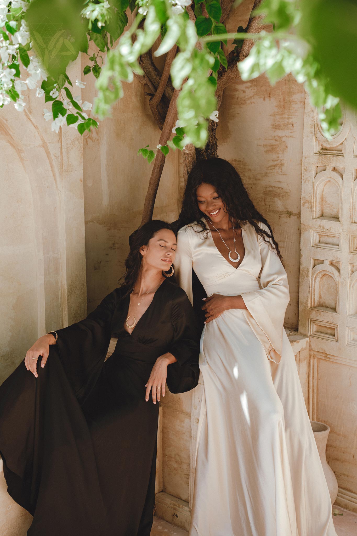 Be the epitome of elegance in this off-white peace silk dress, boasting romantic bell sleeves and a captivating open back, adding a touch of magic to your formal ensemble.