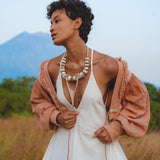 Boho Open Neckline Dress in Off White - Embrace Your Inner Goddess
