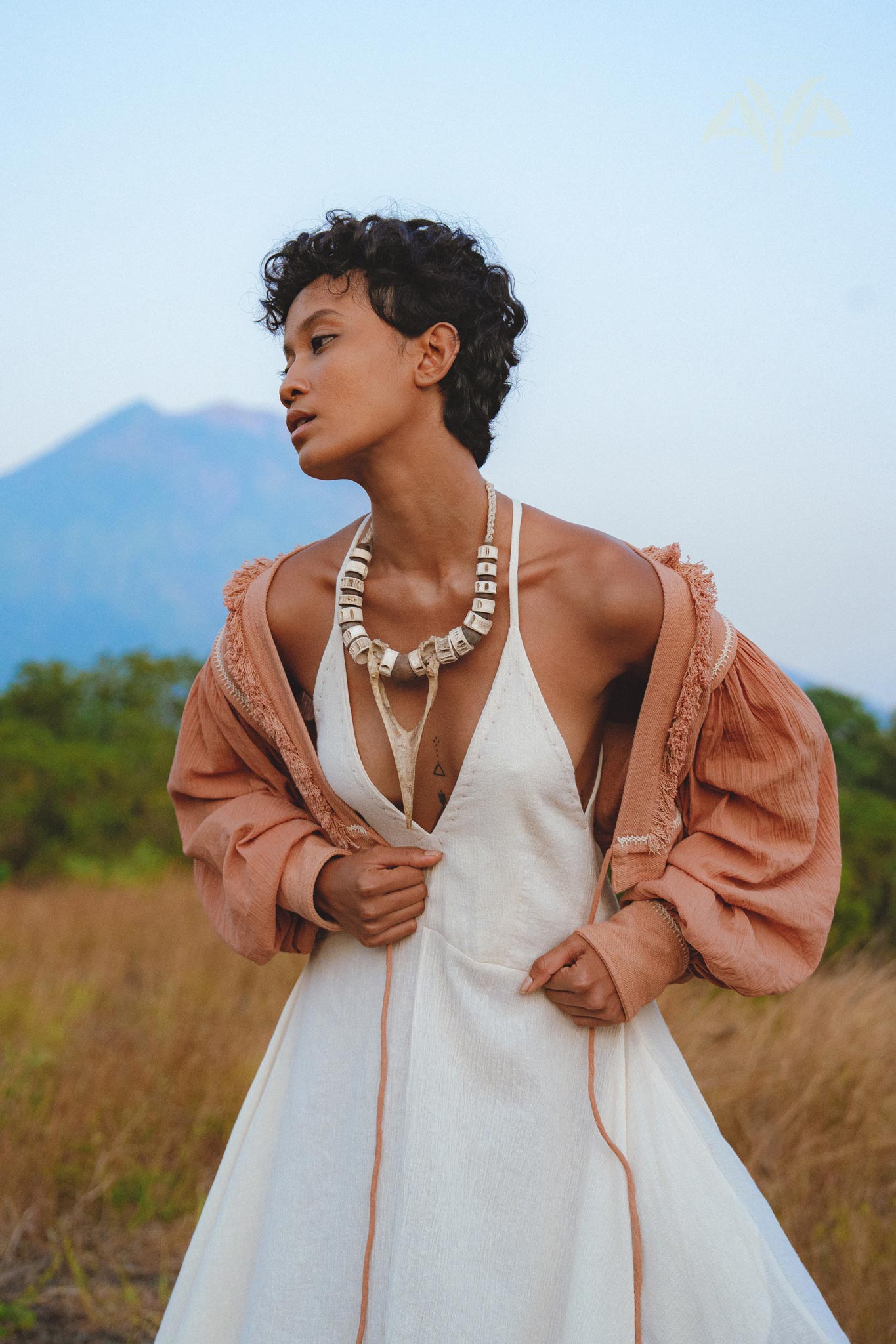 Boho Open Neckline Dress in Off White - Embrace Your Inner Goddess