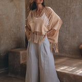 Unique Soft Linen Boho Pants Women, Loose Linen Wide Boho Pants, Bohemian Pants - AYA Sacred Wear