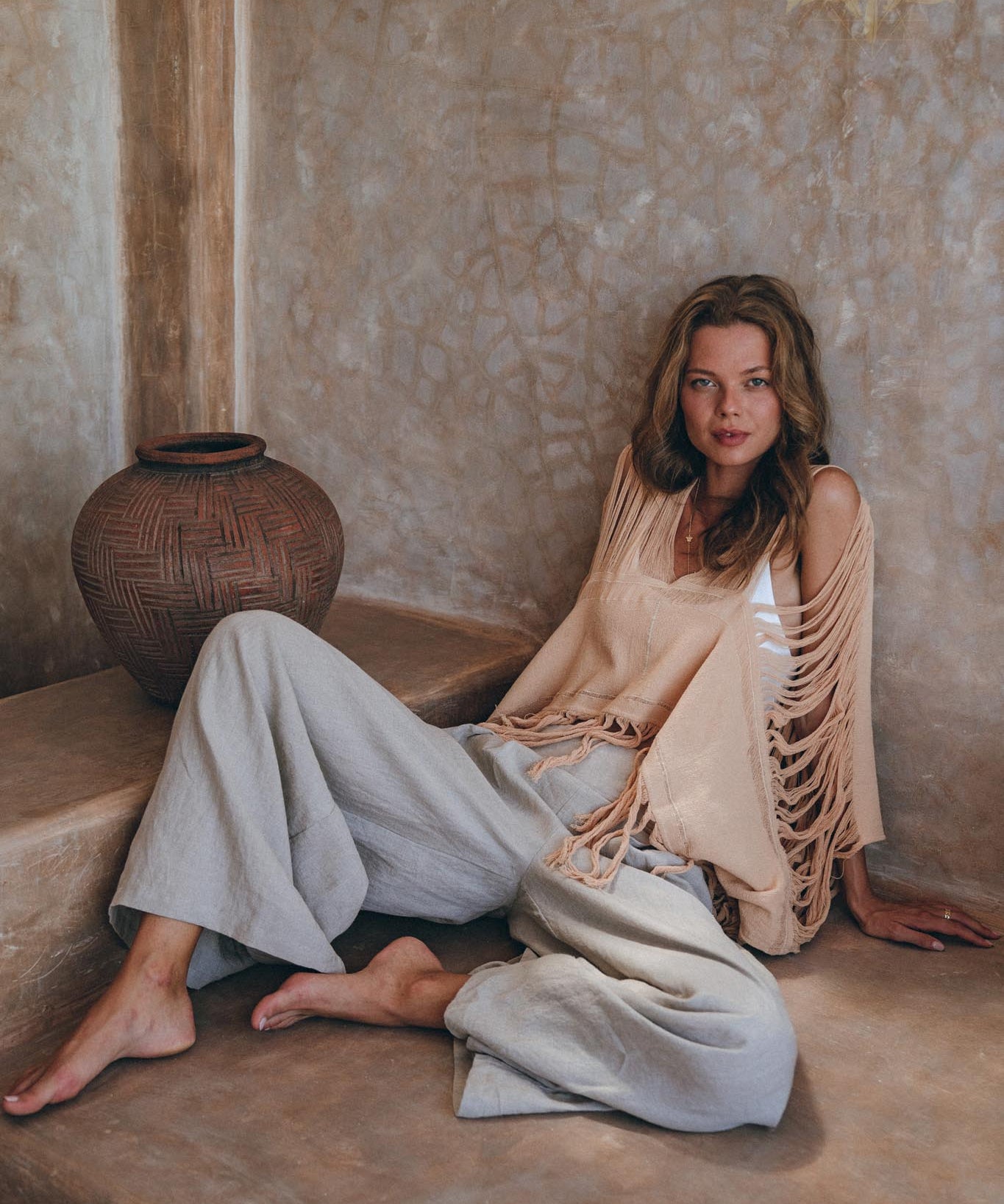 Unique Soft Linen Boho Pants Women, Loose Linen Wide Boho Pants, Bohemian Pants - AYA Sacred Wear