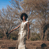 Unique Soft Linen Boho Pants Women, Loose Linen Wide Boho Pants, Bohemian Pants - AYA Sacred Wear