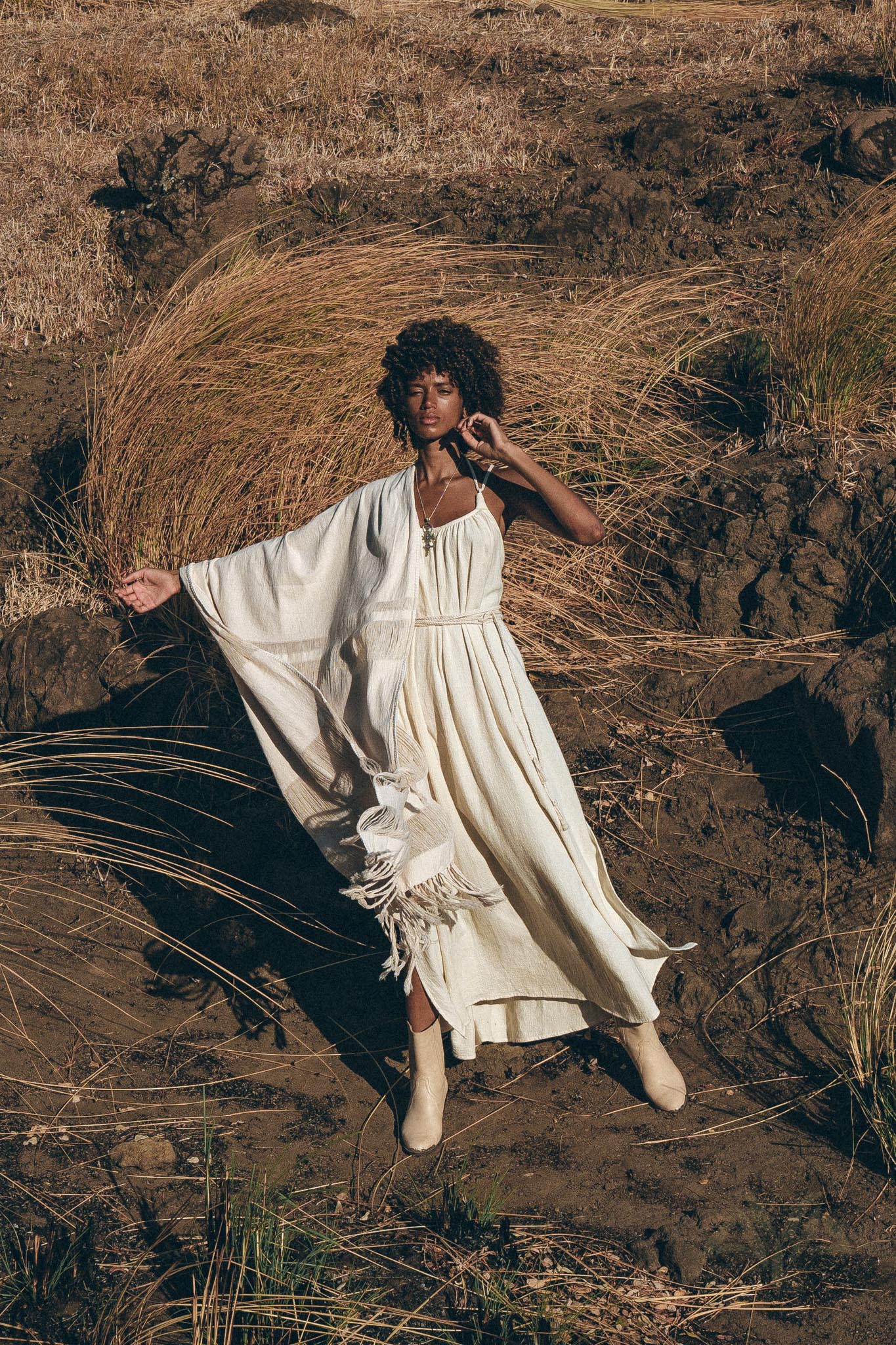 Preorder! Boho Fringe Shawl • Cotton Scarf • Organic Wedding Shawl - AYA Sacred Wear