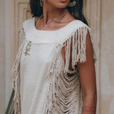 Soft Olive Ladder Sides Dress, Organic Cotton Dress, Boho Summer Dress - AYA Sacred Wear