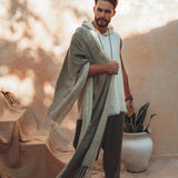 Ombre Botanically Dyed Green Cotton Scarf for Men - AYA SW IDR
