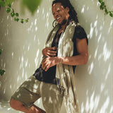 Ombre Botanically Dyed Green Cotton Scarf for Men - AYA SW IDR