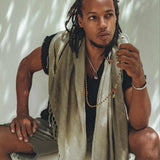 Ombre Botanically Dyed Green Cotton Scarf for Men - AYA SW IDR