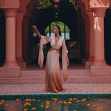 Ombré Dusty Pink Botanically Dyed Dress • Open Belly Maxi Bridesmaid Dress - AYA SW IDR