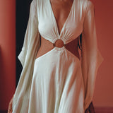 Ombré Green Organic Wedding Boho Dress for Women - AYA SW IDR