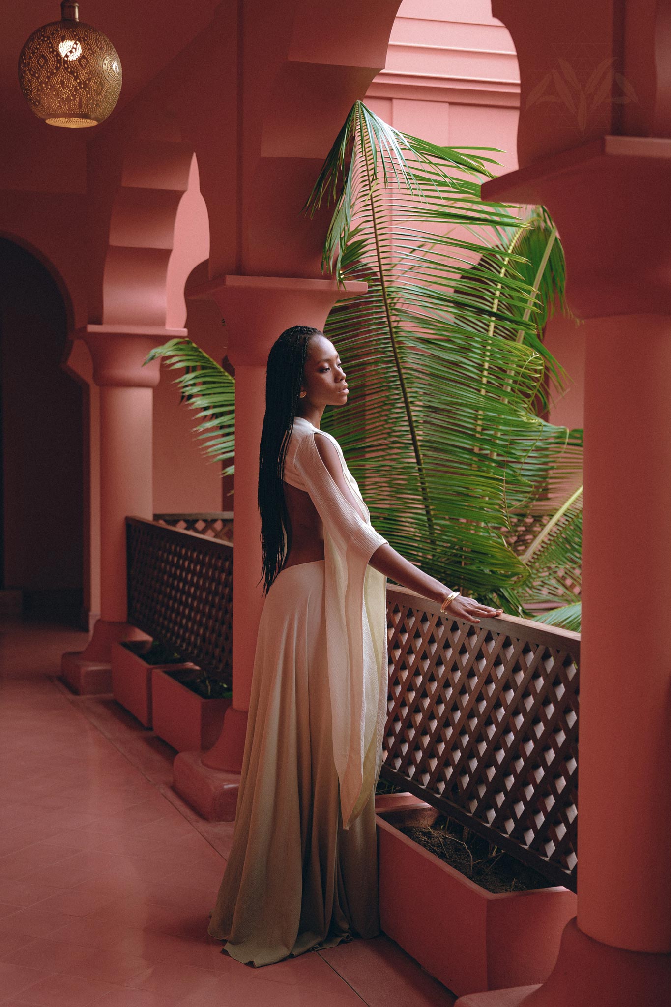 Ombré Green Organic Wedding Boho Dress for Women - AYA SW IDR