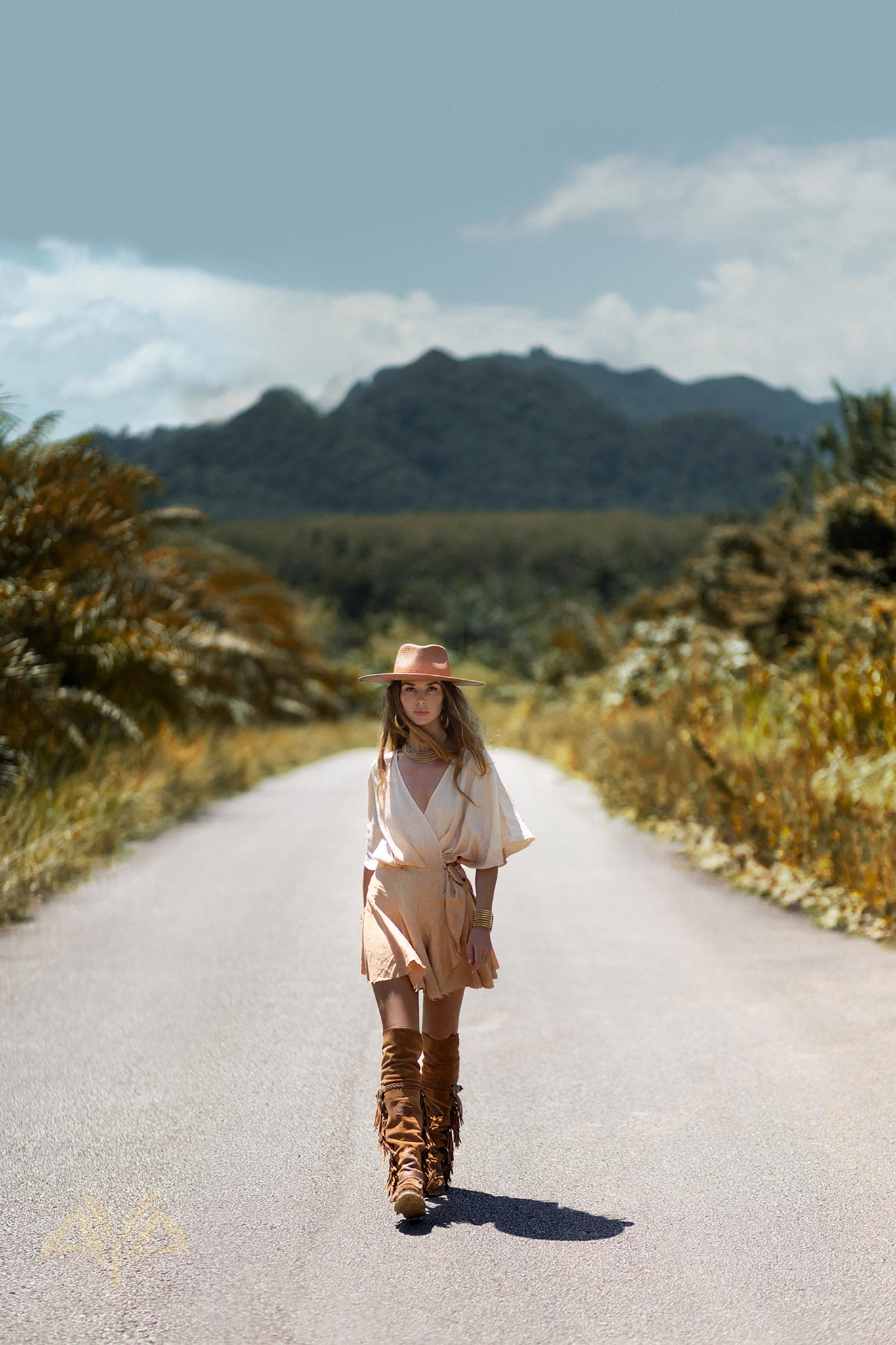 Ombre Light Pink Dyed Mini Wrap Dress • Organic Summer Vacation Linen Dress - AYA SW IDR