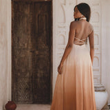 Ombre Powder Ohra Harmonia Dress • Aphrodite Dress • Boho Greek Goddess Dress - AYA SW IDR